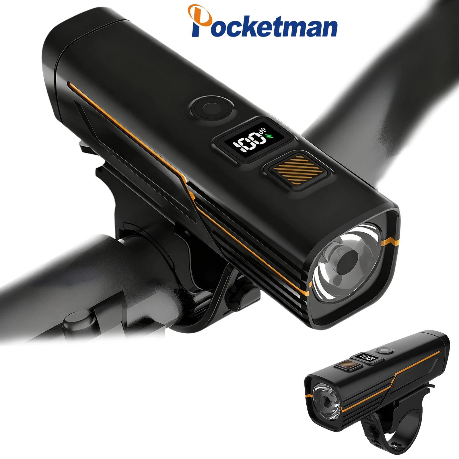 Bike Light Set Intelligent Light Powerful Bicycle Front Headlight 4 Light Modes Rechargeable for Road Mountain Cycling