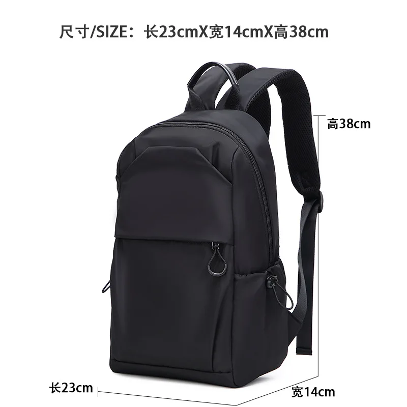 Small Men\'s Backpacks Sports Outdoor Man School Bag Fashion Oxford Cloth Mini Travel Shoulder Bags for Male 2023 Black Rucksack