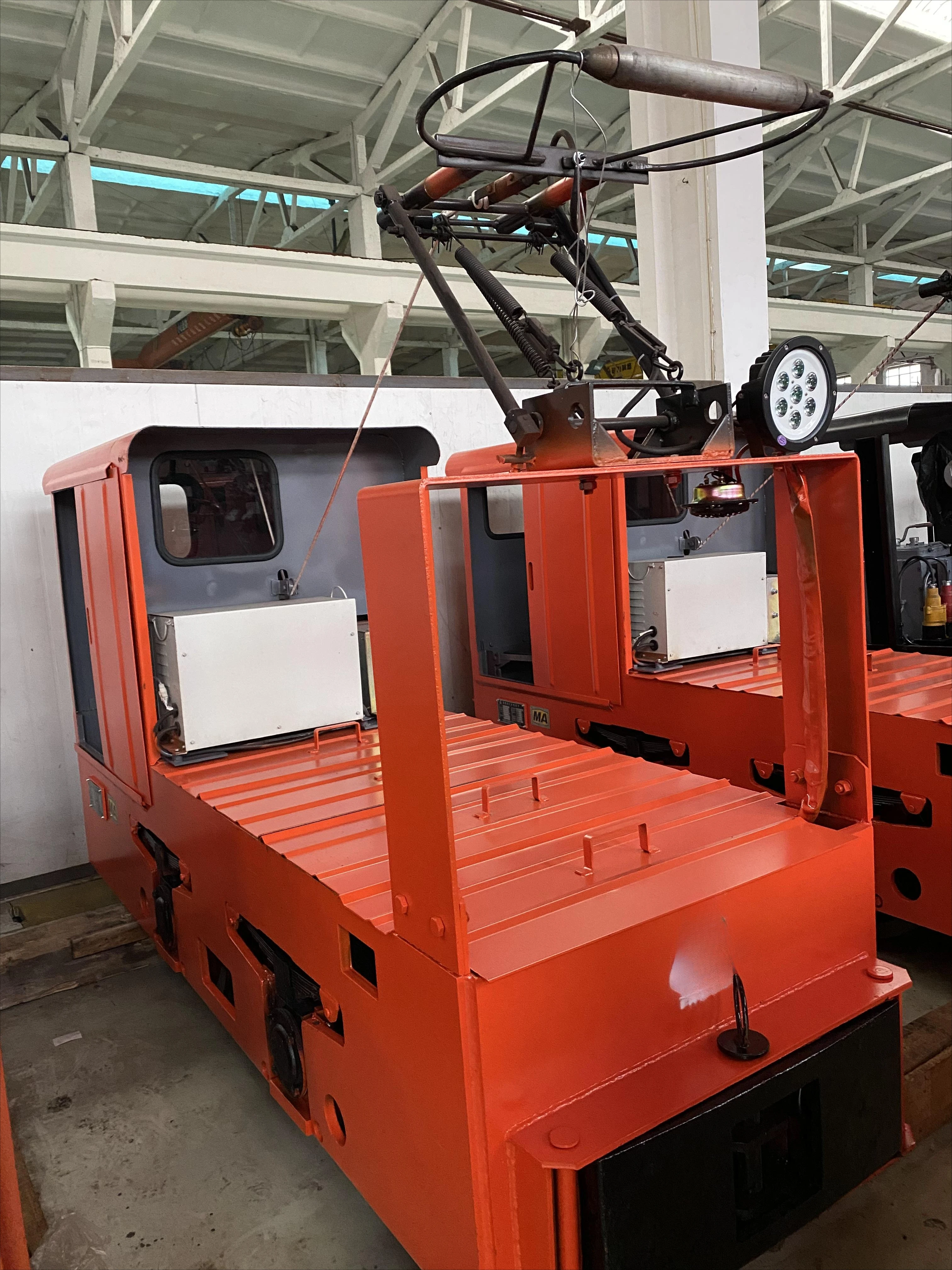 The factory sells mine rail vehicles, 1.5 ton trams, electric trains, locomotives