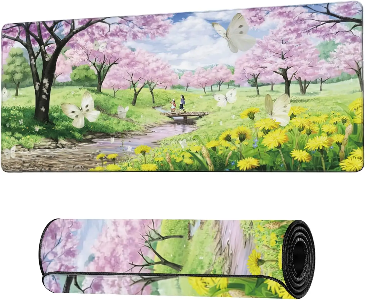 

Garden Butterfly mousePad large expansion game anti-slip rubber seam edge PC mechanical keyboard suitable for gamers and offices