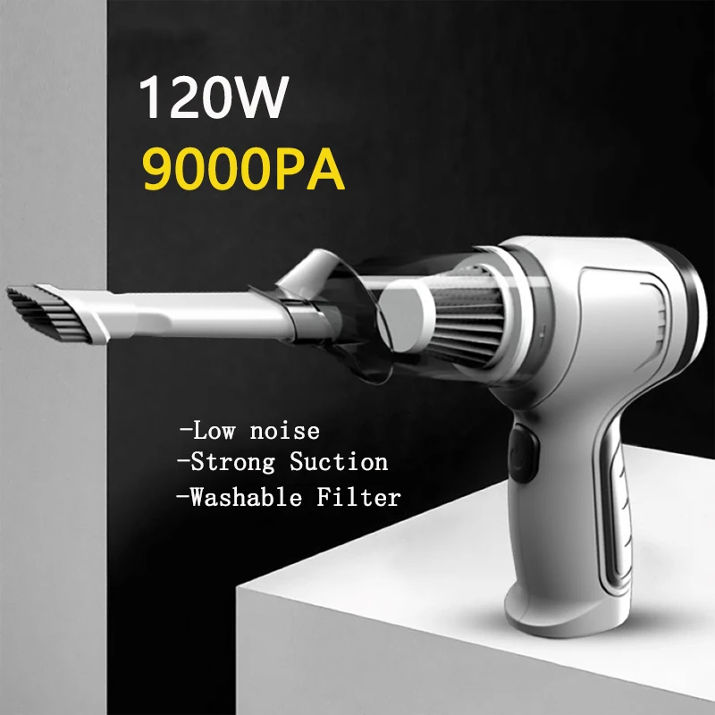 9000Pa Car Wireless Vacuum Cleaner 120W 3 in 1 Blowable Cordless Handheld Auto Vacuum Home & Car Dual Use Mini Vacuum Cleaner