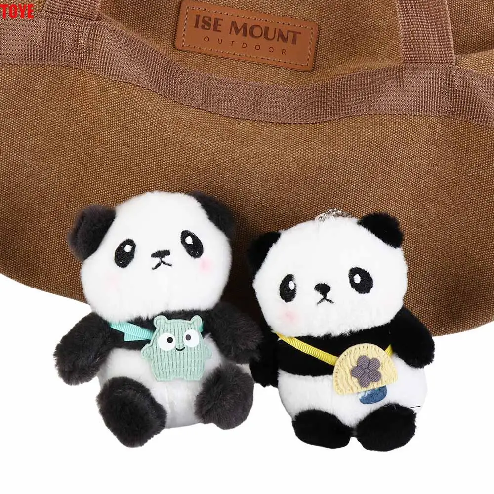 Creativity Plush Cute Panda Keychain PP Cotton Korean Style Car Key Ring Doll Female