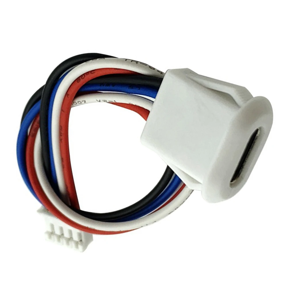 Type C Input 4pin Charging Socket Plate Female Connector for PH2.0 Terminal Waterproof Black White Standard Size