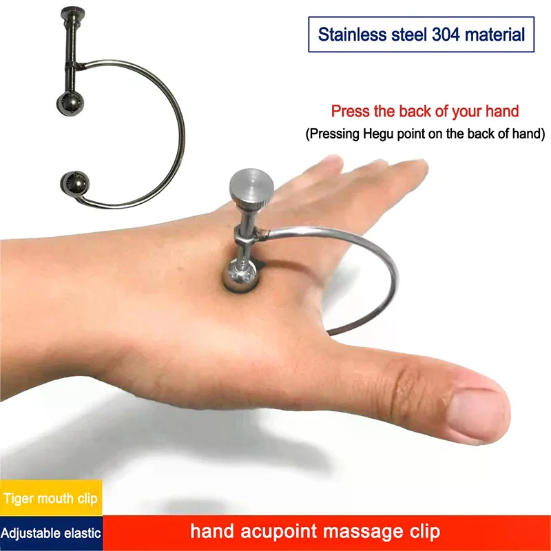 Clip de masaje meridiano de mano portátil, masajeador de puntos de acupuntura de mano, Clip de masaje de acero inoxidable