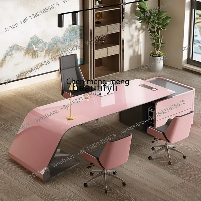 

182C Simple Modern Fashion President Manager Supervisor Desk Taipan Painting Boss Desk