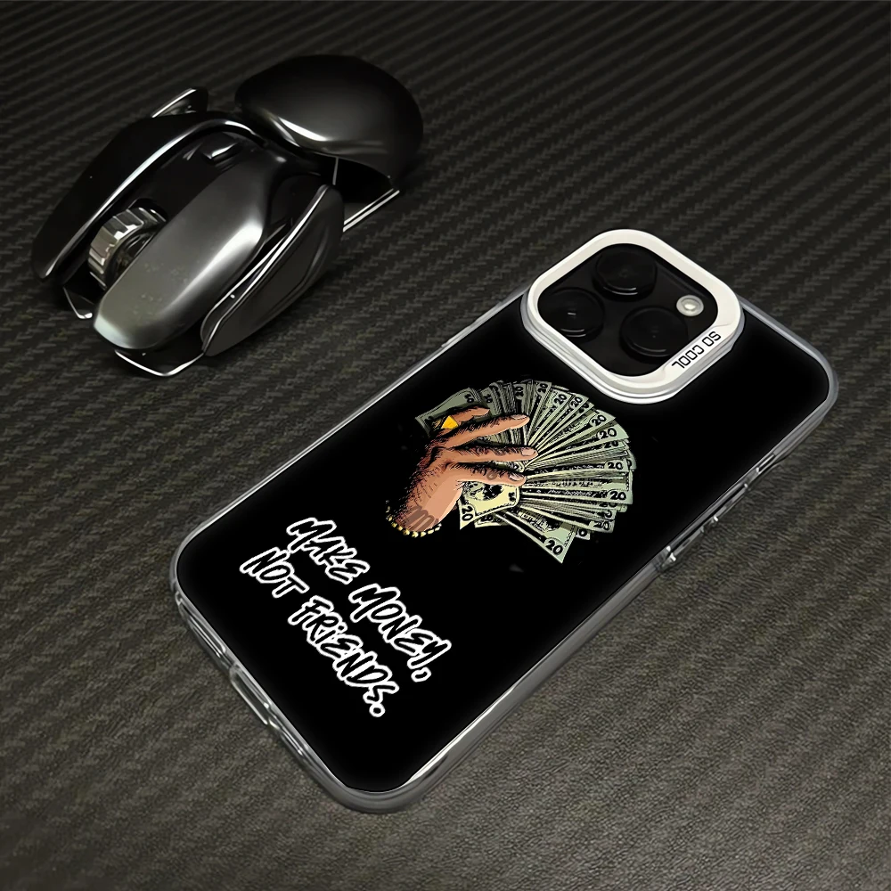 الوقت هو المال الدولار النقدية حالة الهاتف آيفون 16 16E 15 14 13 12 11 برو Xs ماكس ميني زائد Celulares الصلب فوندا