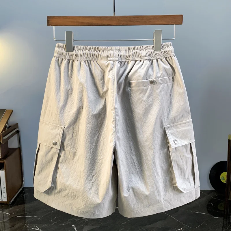 شورت عمل للرجال في الصيف، رفيع، عصري، متعدد الاستخدامات، كاجوال، فضفاض، رياضي، حرير ثلجي سريع الجفاف، سروال بخمسة أرباع