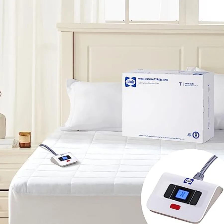 

Electric Mattress Pad Size 10 Heating Settings Heated Mattress Pad Bed Warmer with Single Controller and Auto Off 1-12 Hours Fi