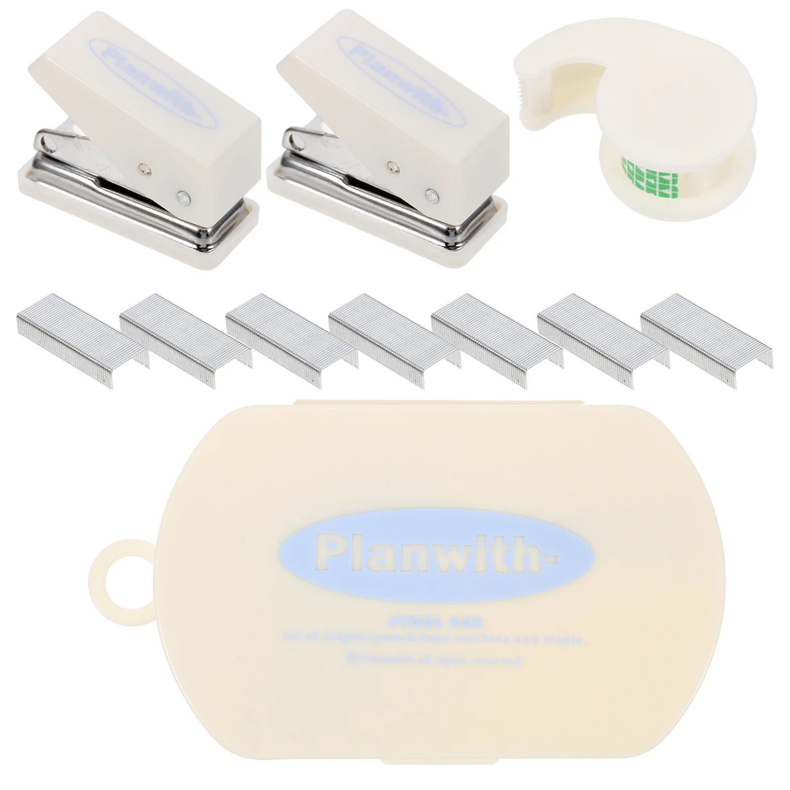 Hand Tool Box School Supplies Office Stapler Kit Mini Heavy Duty Scrapbook Tape Holder Travel Supply Abs Child