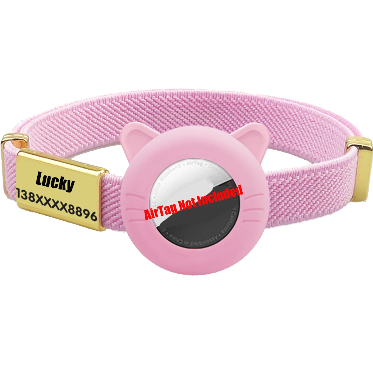 Neues Breakaway AirTag Tracker Katzenhalsband, kostenloses individuelles Namensschild, Kätzchenhalsband mit GPS-Halterung, verstellbare Anti-Verlust-Haustierhalsbänder – Detail 17