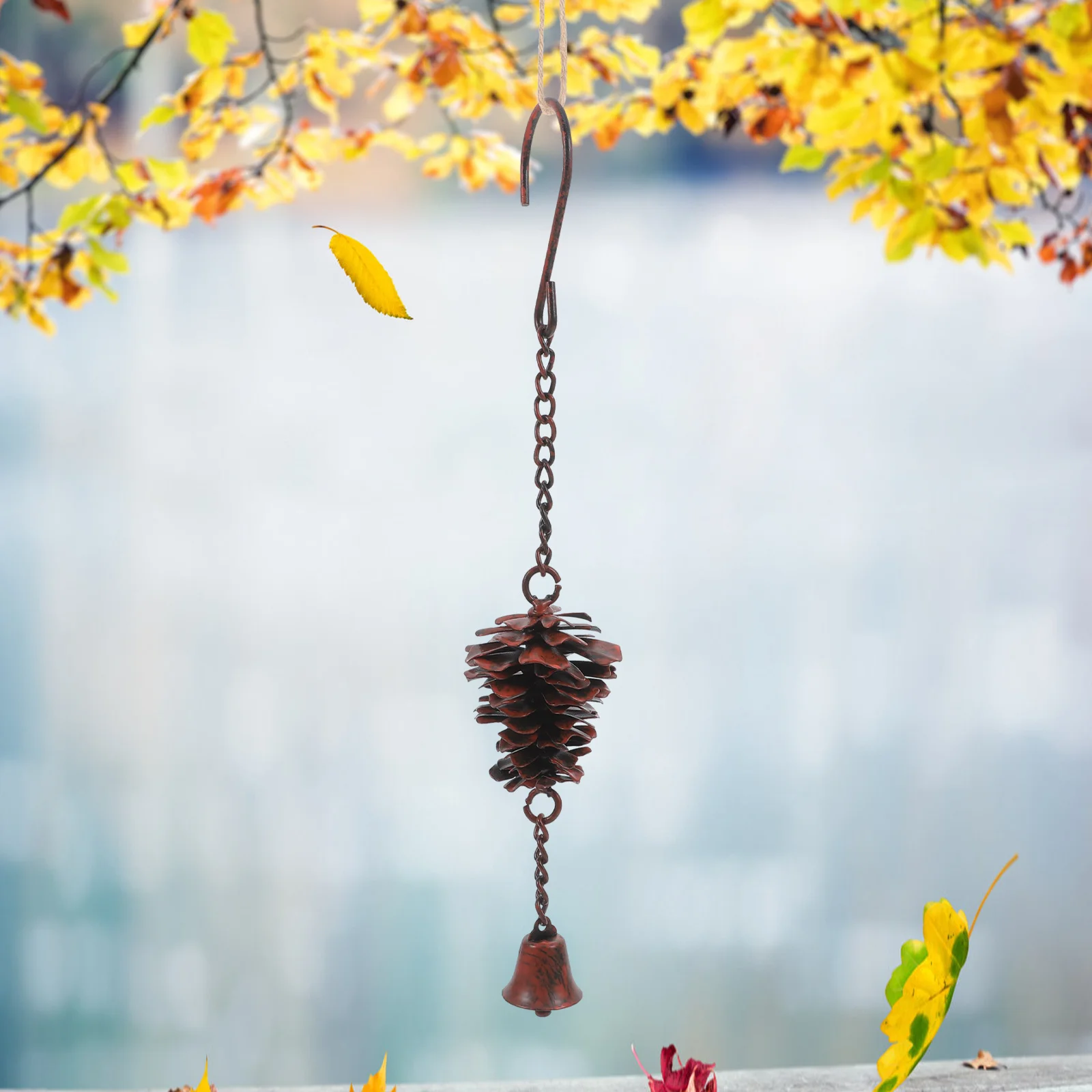 

Easter Metal Pine Cone Wind Chime Decorative Hanging Bells Outdoor Garden Fall Decorative Ornaments Rustic Outdoor Christmas