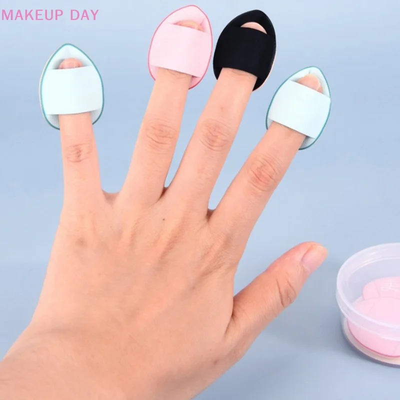 10Pcs Mini Size Finger Puff Set Makeup Sponge Concealer Foundation Detail Puff Professional Cosmetic Cushion Puff Makeup Tools