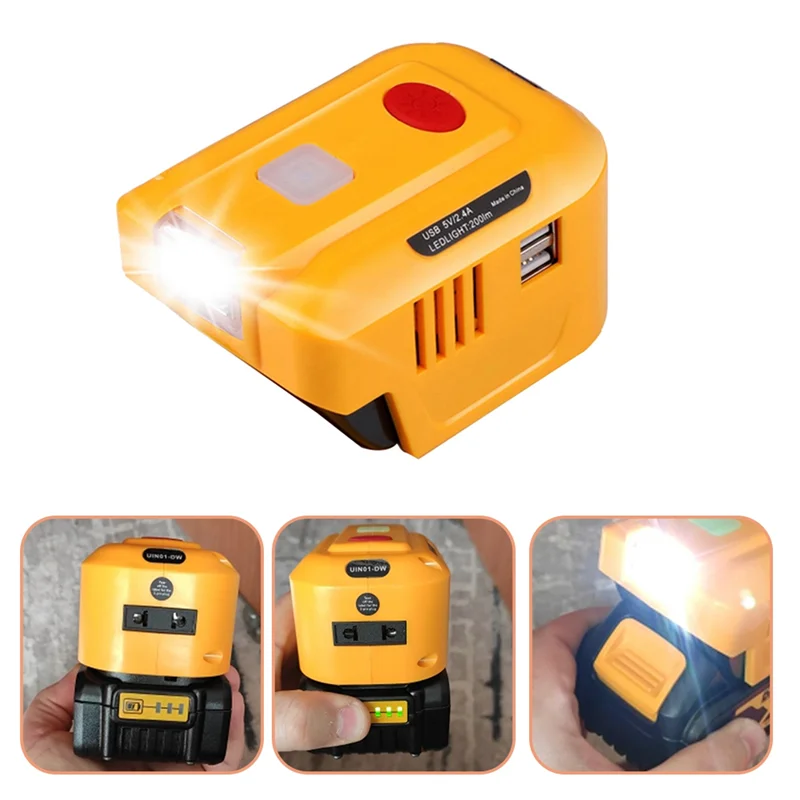 ABRU-For 20V 18V Lithium Battery 220V Portable Inverter Power Station With LED Light USB