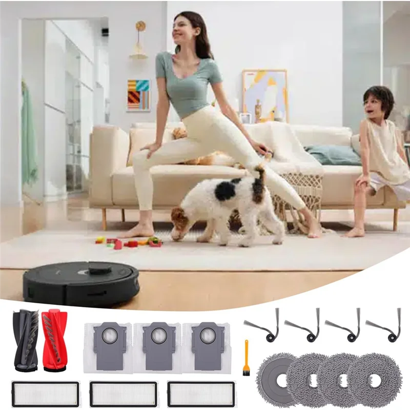

GTBL Replacement Parts For Roborock Qrevo Curv/P20 Pro Robot Vacuum Cleaner Accessories Kit Main Side Brush HEPA Filter Mops