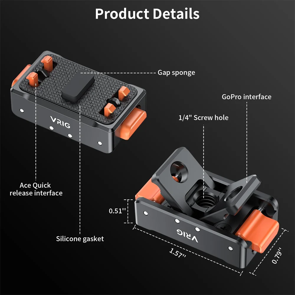 VRIG magnetický rychlý propuštění adaptér báze topologického prostoru pro Staň se profesionálem 12 11 10 insta360 ace/ace pro jeden X2 akce kamera stativ adaptér namontovat talíř