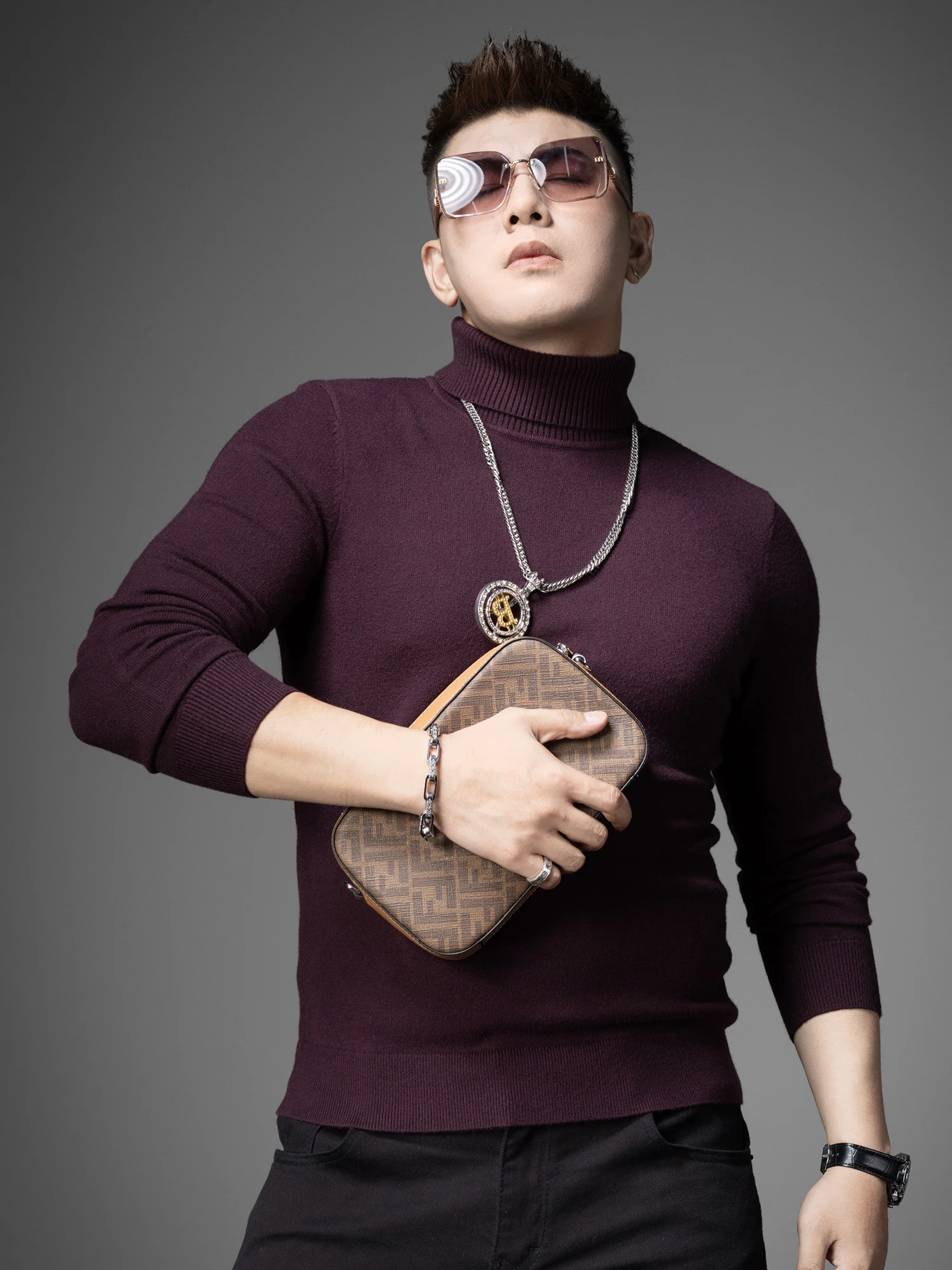 

Мужской трикотажный свитер с высоким воротником и длинными рукавами, новая зимняя коллекция, теплый базовый слой, комфортная посадка