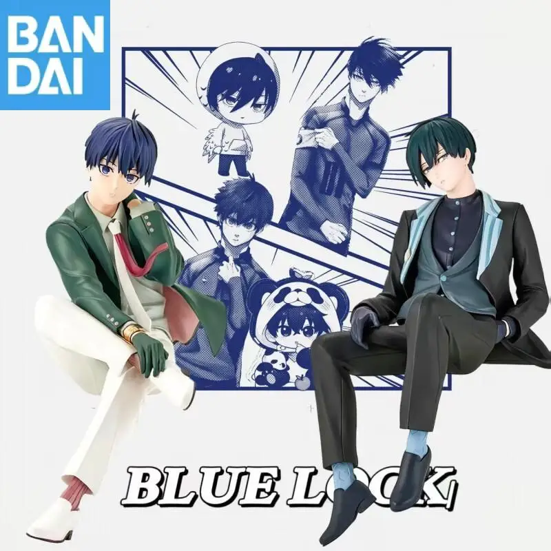 

Genuine in stock BANDAI NAMCO BLUE LOCK Anime Sweets Flavor Isagi Yoichi Rin Itoshi PVC Sitting posture Desktop ornament doll