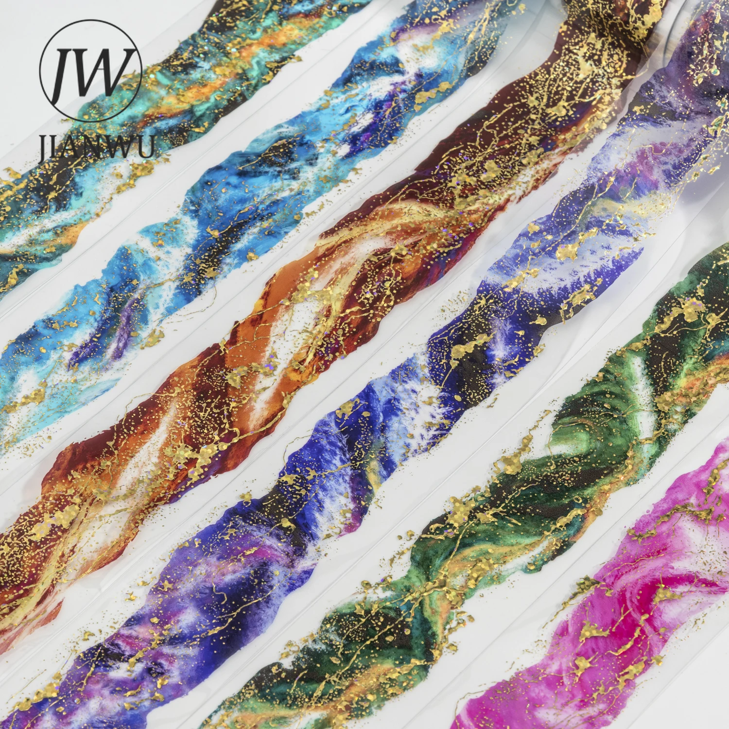 JIANWU Il vento soffia sulle onde Serie Vintage Sbavature Paesaggio Materiale Collage Nastro in PET Creativo Diario fai da te Cancelleria