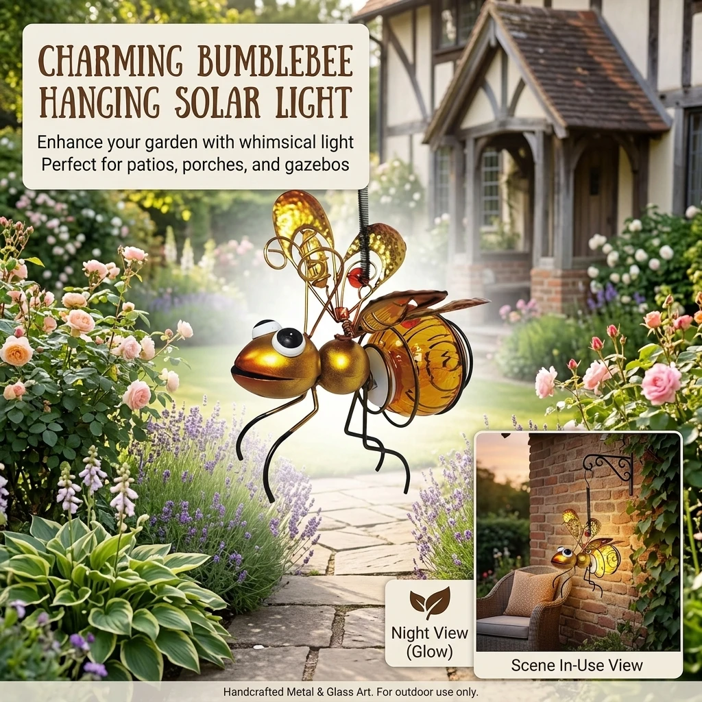 LED Simulation Insect Ornament Creative Painted Plastic Decorative Crafts for Outdoor Garden Courtyard Indoor Home Decor