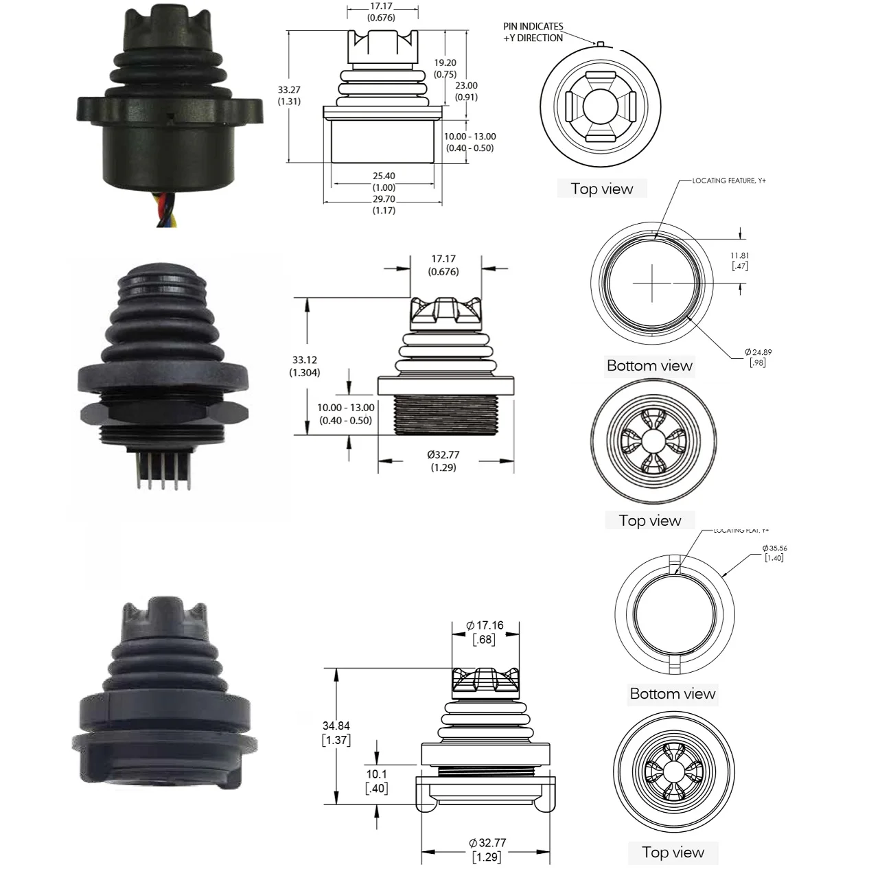 Miniature Hall effect Thumbstick proportional APEM joystick TSAA1S00A TS Series