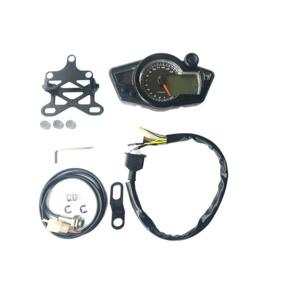 

Universal Motorcycle Color LCD Instrument - ABS Speed Water Temp Oil Meter with Adjustable Mileage