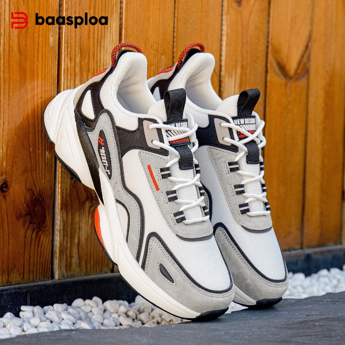 

Baasploa мужские кроссовки 2025 модные легкие дизайнерские кожаные кроссовки мужские повседневные уличные нескользящие спортивные туфли на шнуровке