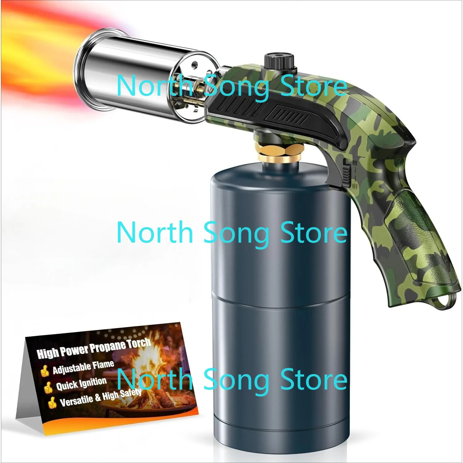 

Powerful Grill & Cooking Propane Torch， Adjustable Turbo Flame & Safety Lock, for Steak Searing, BBQ (Propane Tank Not Included)