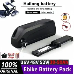 100% Original 36V 48V 52V Hailong e-bike battery 30Ah 40AH 50Ah WithBMS ，For 350W 500W 750W 1000W motor Electric Mountain Bike