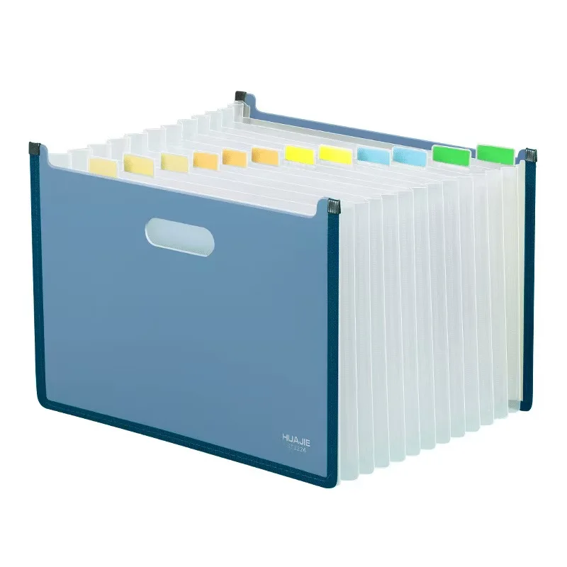 HUAJIE Organizzatore di file per fisarmonica ispessito, cartella con inserto multistrato verticale, scatola di immagazzinaggio di carta per studenti, cartella di carta di prova