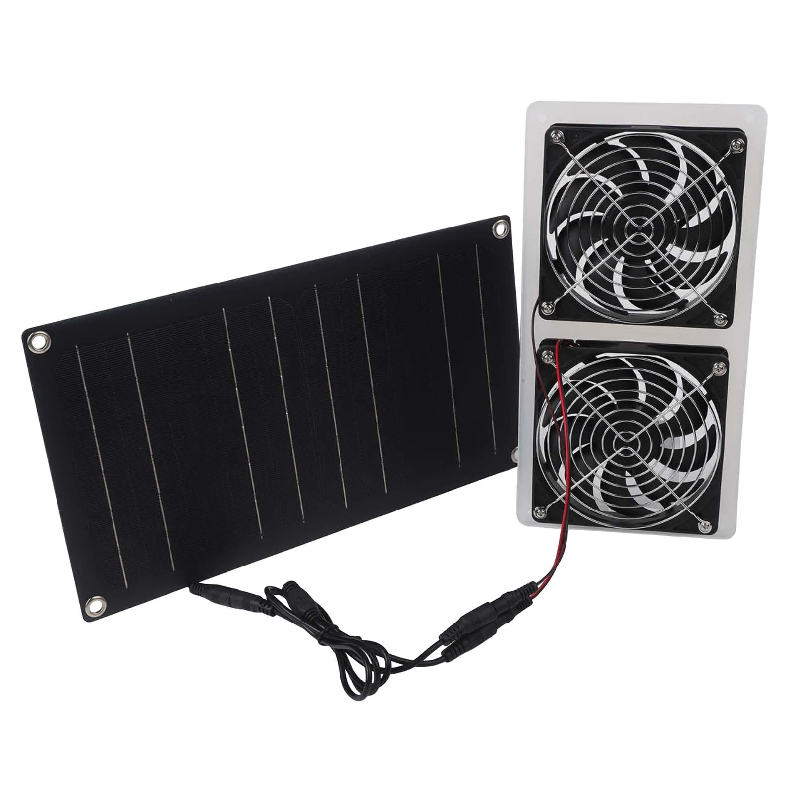 Dual Fan Kit with 30W Solar Panel and IPX7 Waterproof Rating for Improved Air Circulation in For Outdoor Structures