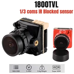 FPV Camera 1800TVL 5MP 2.1mm 1/3 coms IR Blocked senso 5V-40V NTSC/PAL with OSD Internal for RC FPV Racing Drone DIY Part