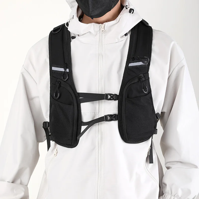 Hotsales Tactical Vest Bag Wear-resistant Versatile Double Pocket Storage Phone Water Bottle Outdoor Skateboard Cycling Backpack