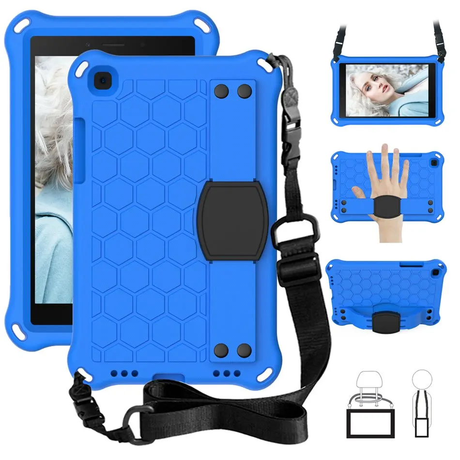 Case for Samsung galaxy Tab A 2019 8.0 inch SM-T290 T295 T297 hand-held Shock Proof EVA cover Handle stand case for kids