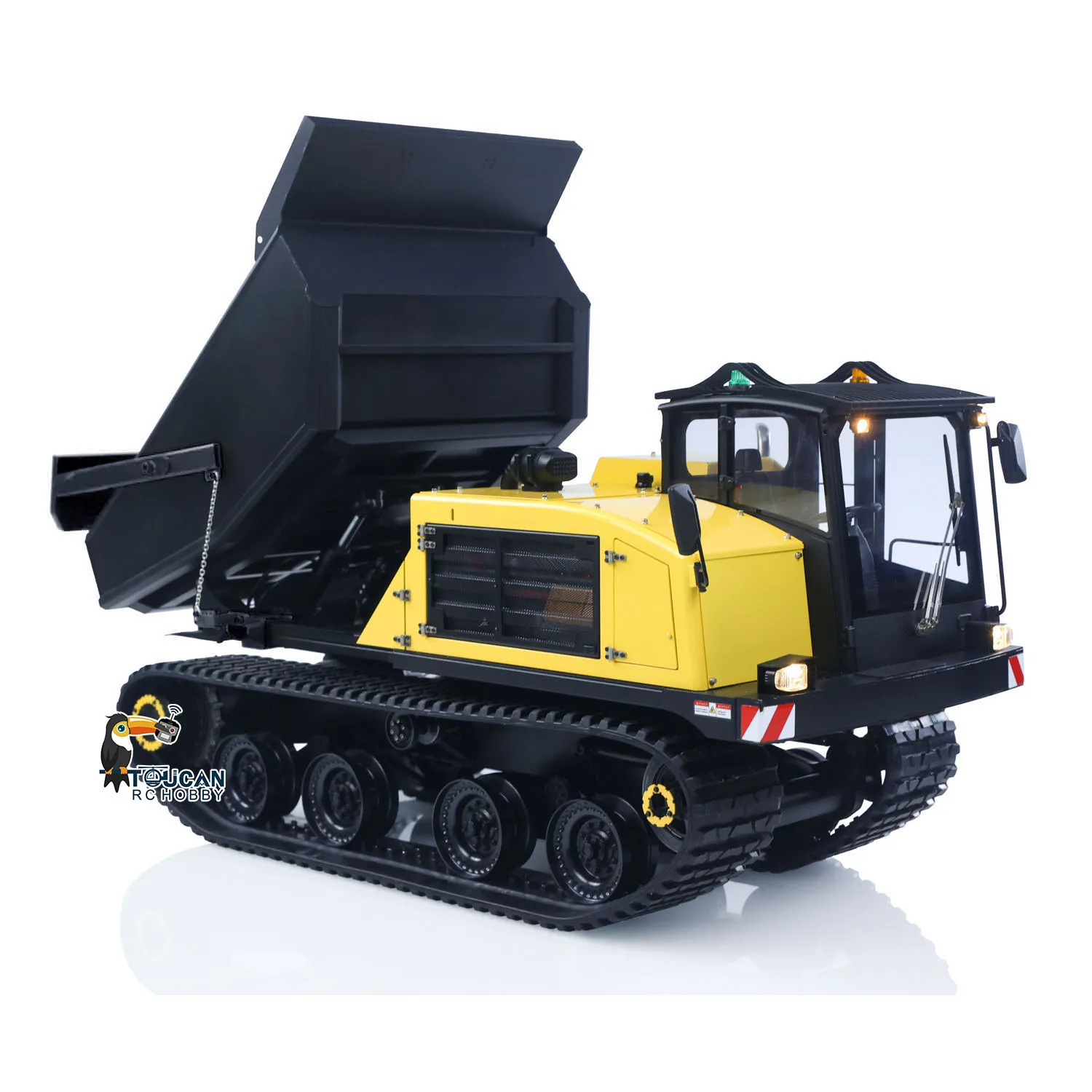 

Upgraded Super Frog 1/14 T14R Panther Remote Control Hydraulic Crawler Dumper RC Metal Tracked Tipper Truck Frsky X14 Radio Cars