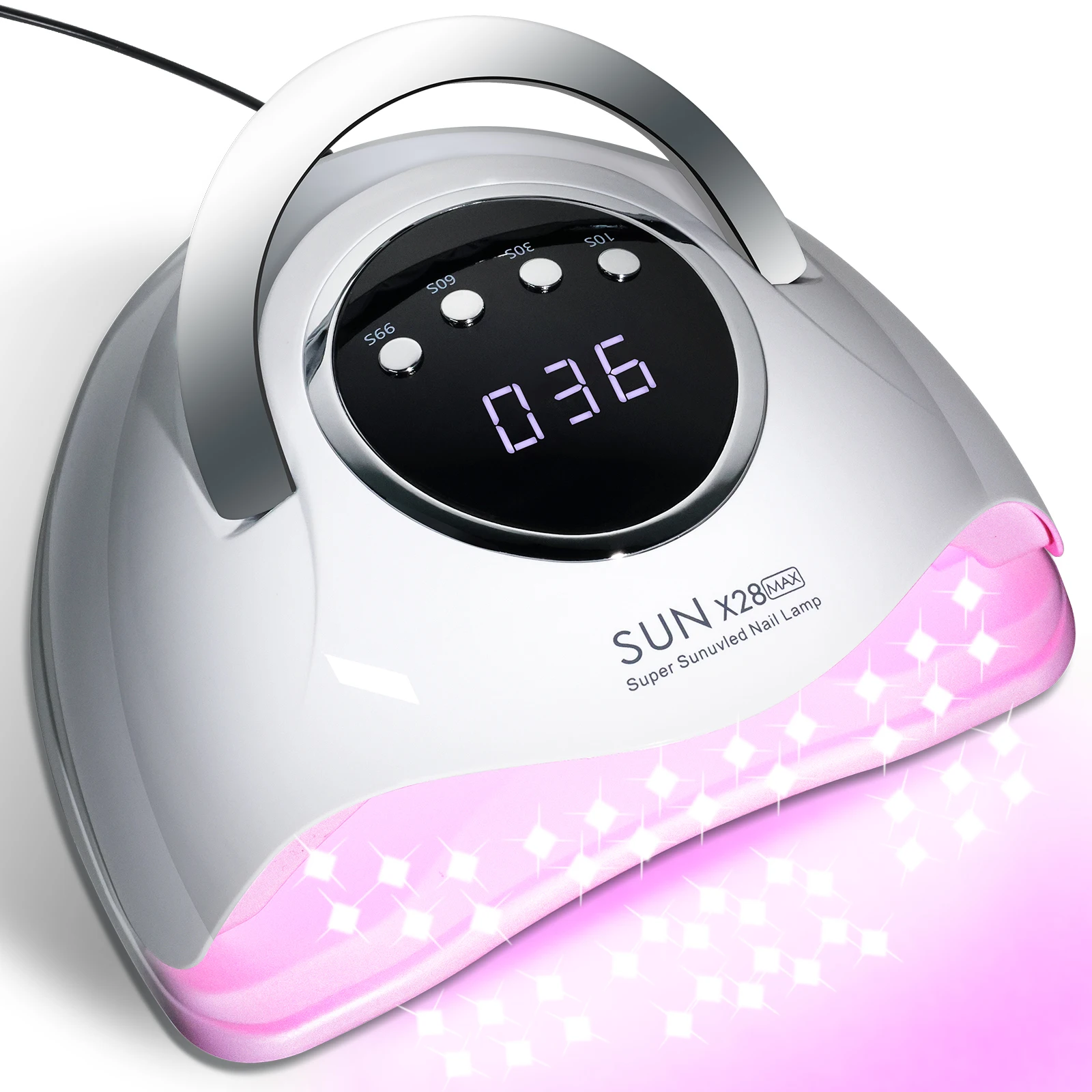 

SUN X28 MAX Лампа для ногтей 90 Светодиодная УФ-сушилка для ногтей Профессиональная лампа для отверждения гель-лака с 4 таймерами и датчиком Инструменты для маникюрного салона