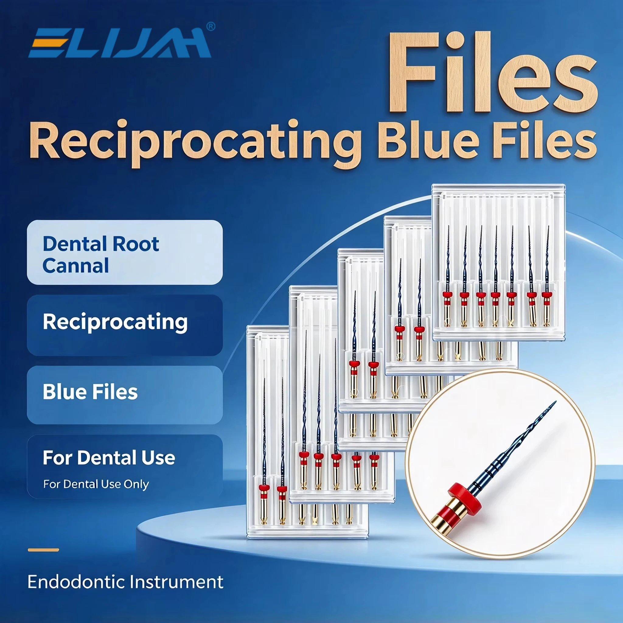 5Boxes Dental blue heat-treated NiTi files Endodontic Files Engine Use 21/25/31mmHeat Activation Niti Rotary Root Canal Files