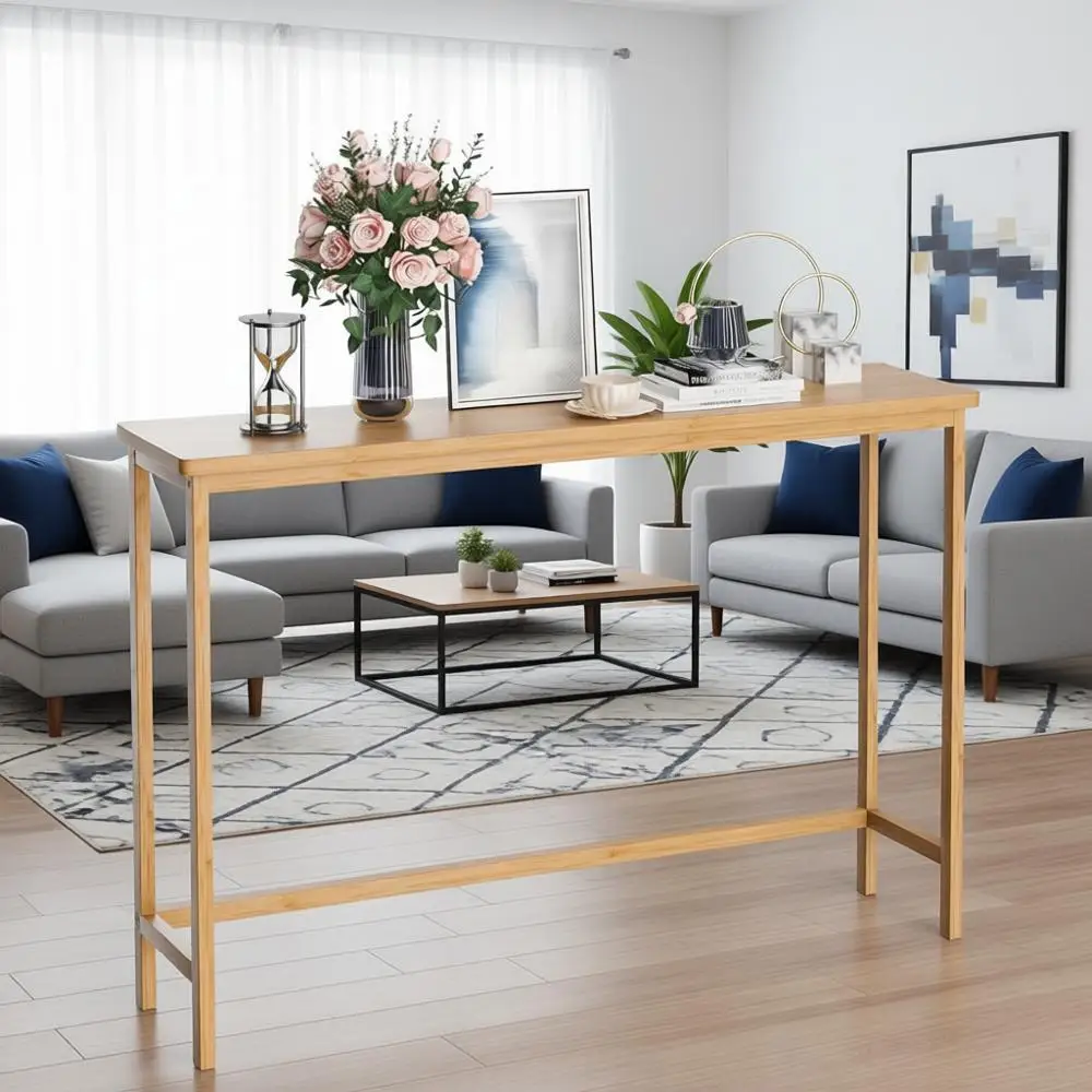 

39 Natural Bamboo Entryway Table for Hallway, Living Room, and Bedroom