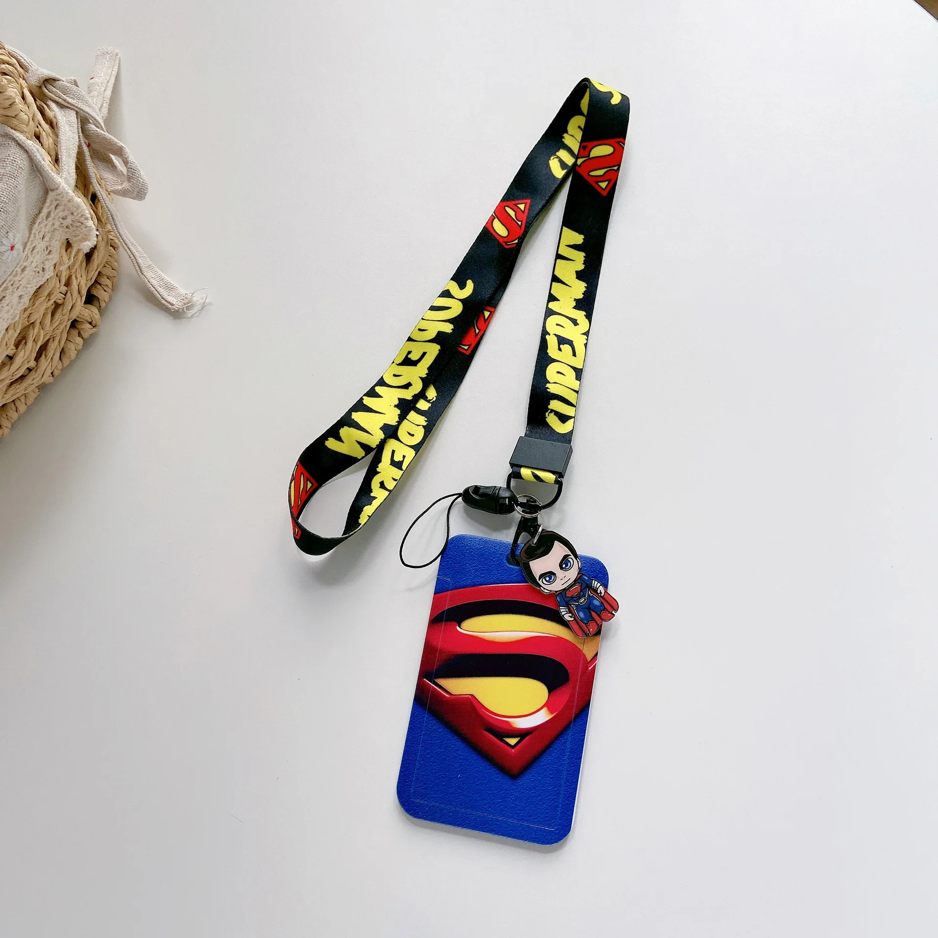 Marvel Cartoon Figure Spiderman Credential Holder Lanyard Keys ID Card Sleeve Badge Holder Charm Cartoon Keyring Neck Straps