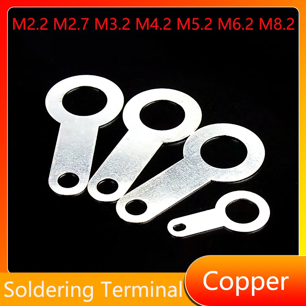 Soldering Terminal M2.2 M2.7 M3.2 M4.2 M5.2 M6.2 M8.2 Copper Soldering Lug Solder Tag Lug Ring Earth Connector Welding Washer