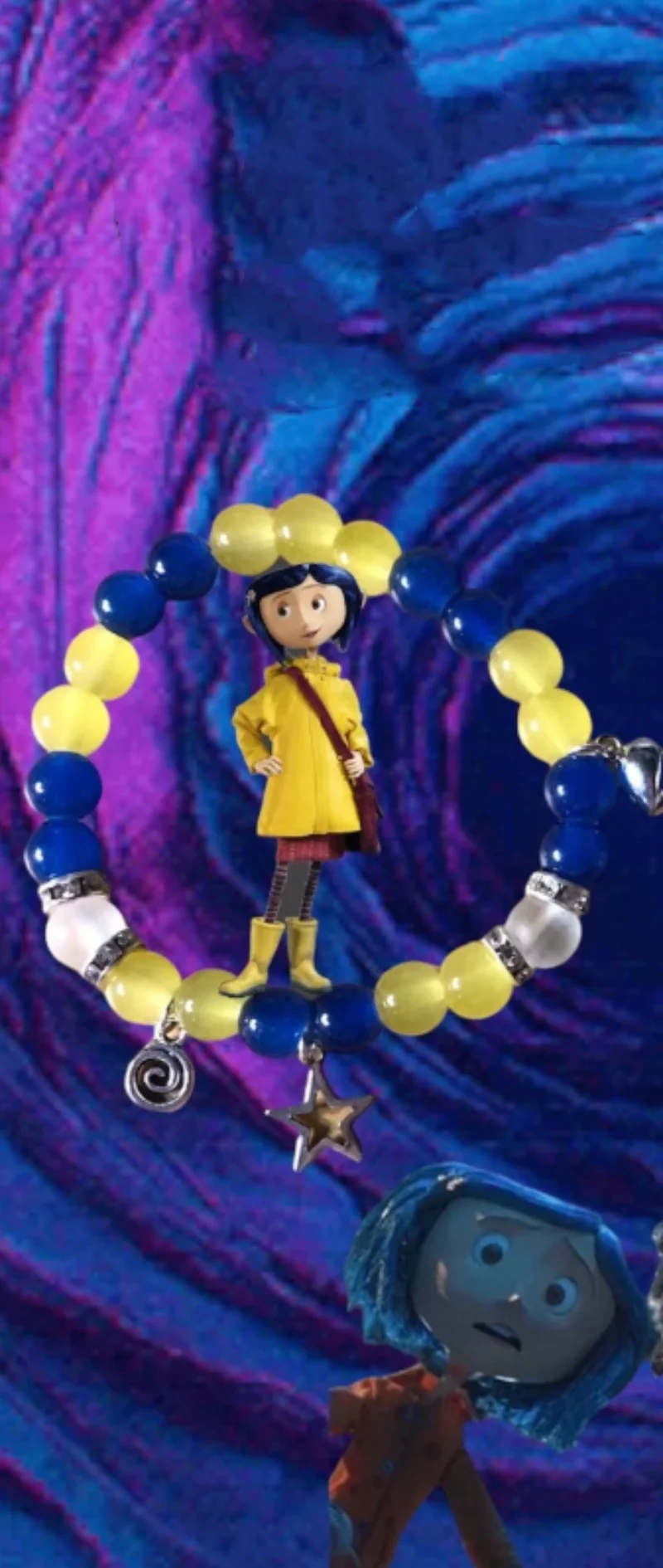 Handmade Coraline and Wybie matching couple bracelet | Cute gift for each other