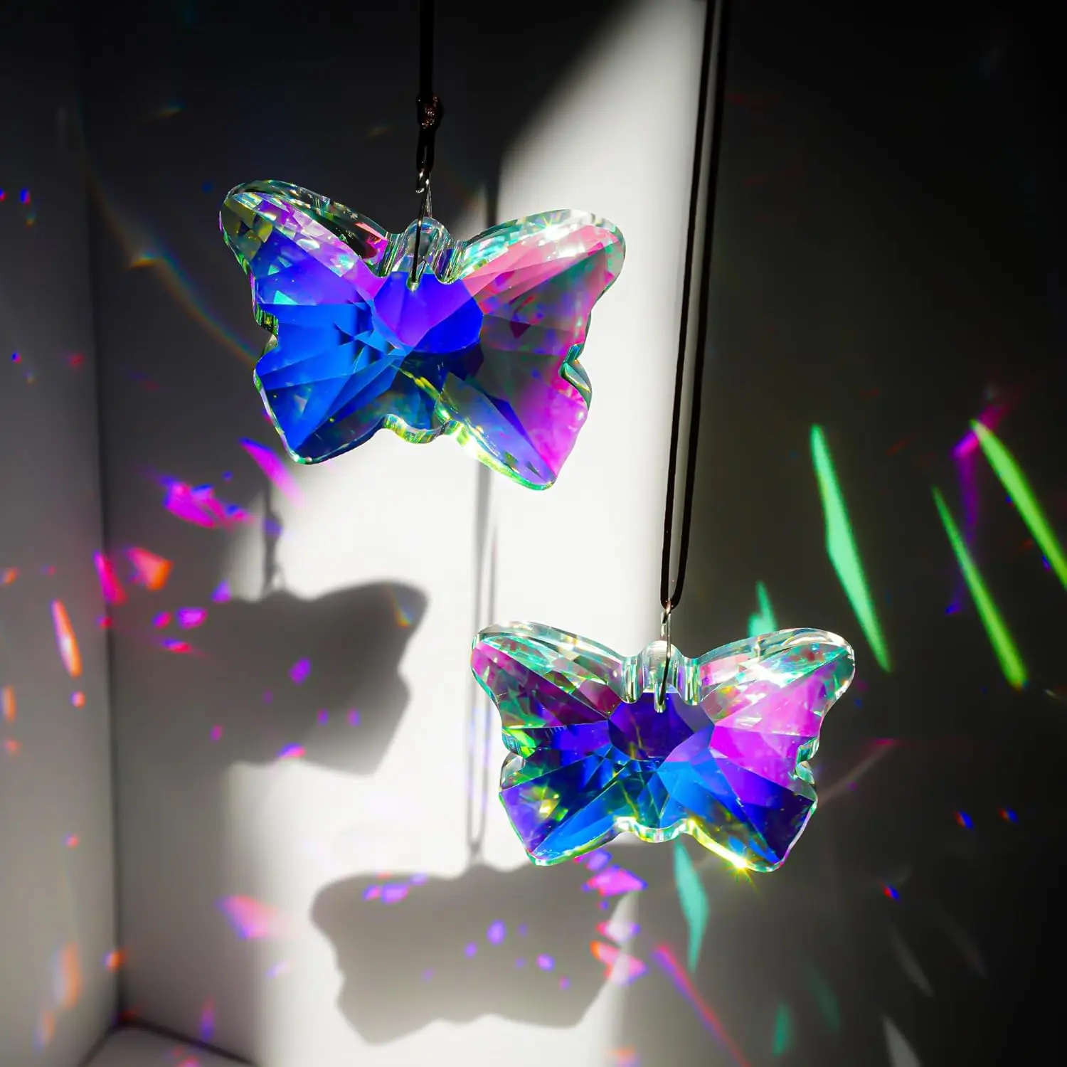 Butterfly Suncatcher Crystal Sun Catchers Prisms Rainbow Maker Hanging Sun Catchers Indoor Window Home Garden Decor