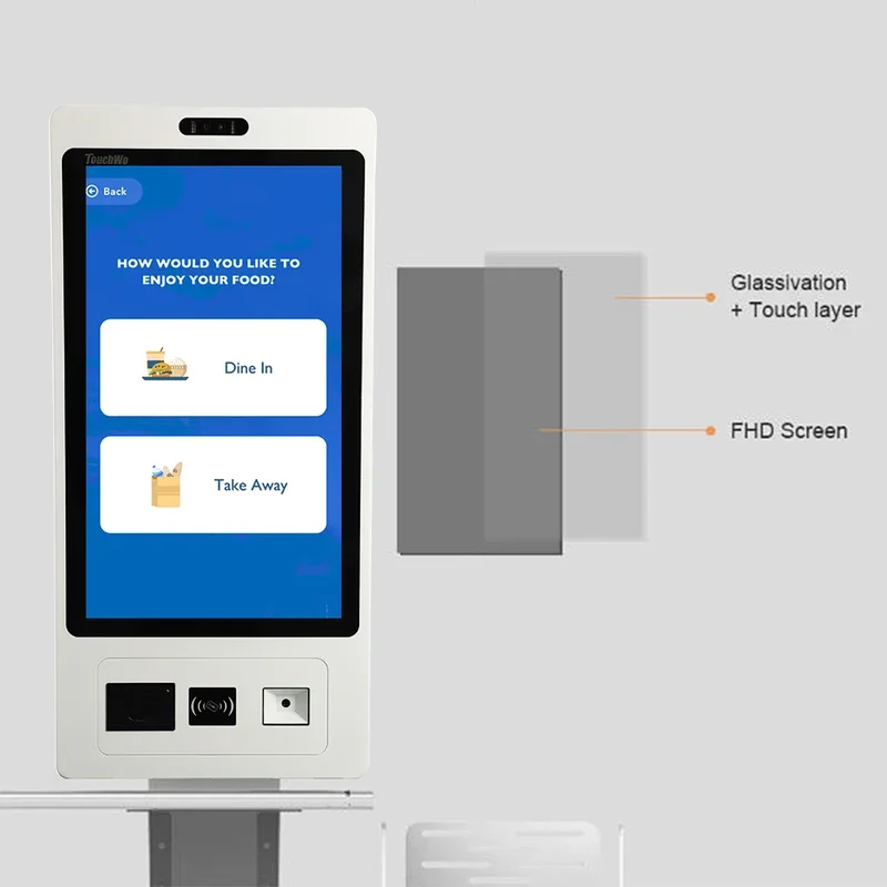 27 kapazitiver 32-Zoll-Windows-/Android-System-Touchscreen in einem PC Self-Service-Ticket/Zahlungs-/Bestell kiosk