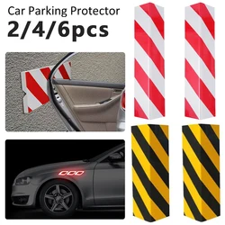 6/2pcs Garage Parking Protector Reflective Bumper Foam Wall Edge Corner Guard Car Sticker Anti Scratch Auto Door Warning Sign
