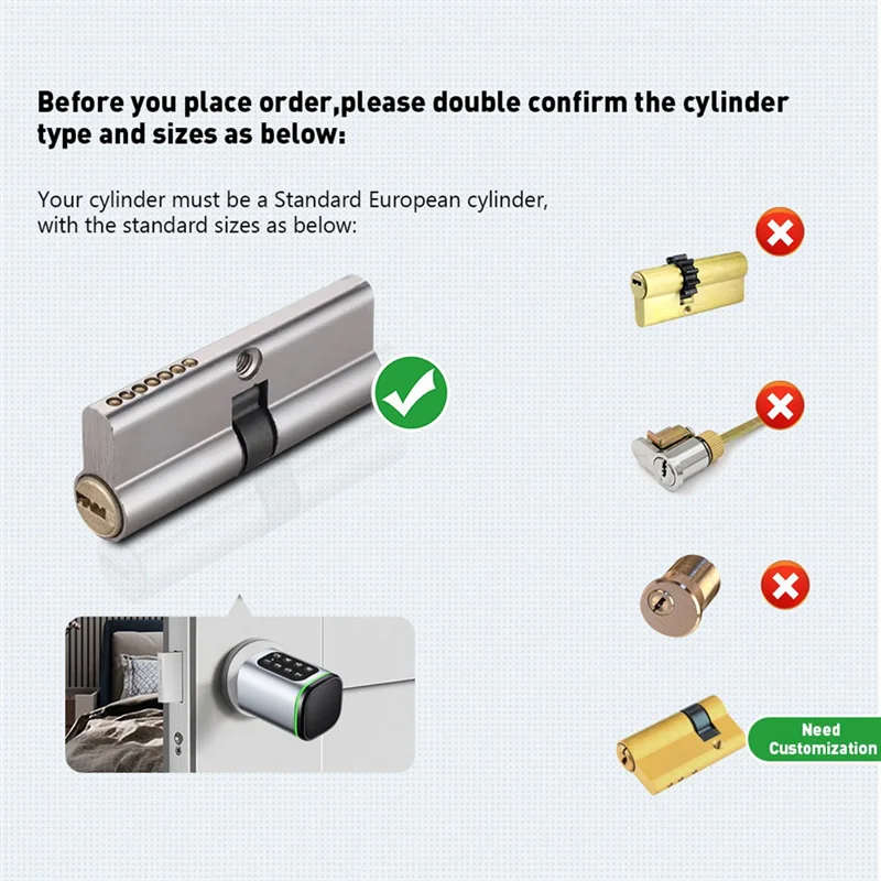 

AS95-Password Swipe Card Intelligent Lock Tongtong APP Bluetooth Unlocking Anti-Theft Fingerprint Replacement Lock Cylinder