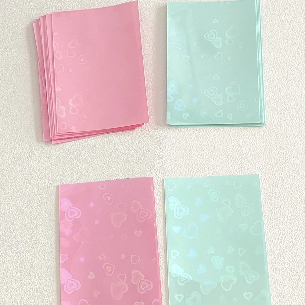 50pcs/pack Idol Cards Protective Bag Glittery Star Colored Idol Toploader Card Photocard Sleeves Flat Mouth Card Film Bag