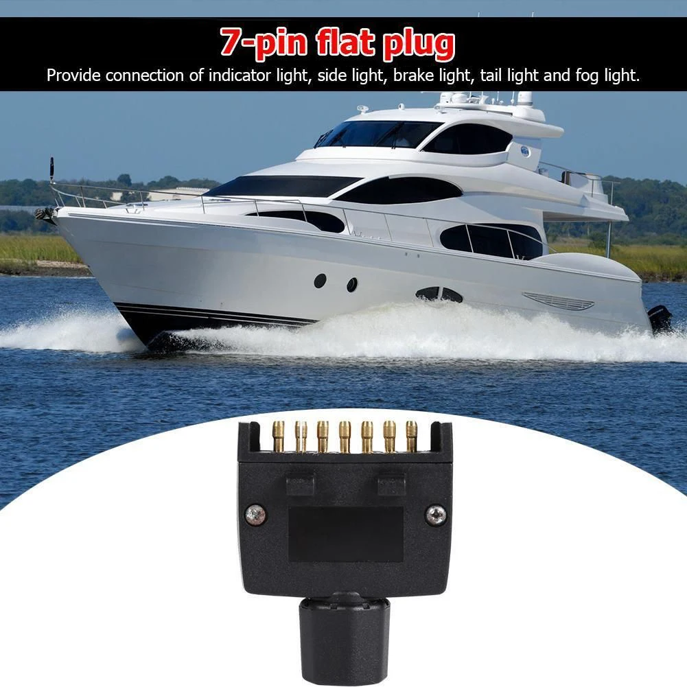 Enchufe de remolque plano AU, conector macho para caravana, adaptador de remolque, barco, Conector de conexión rápida, 5 piezas, 7 pines