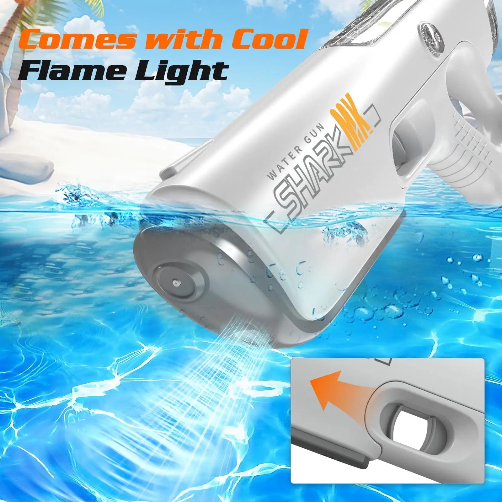 Electric Water Gun Automatic Suction Powerful Squirt Guns Range To 26 FT Long Range, Summer Outdoor Beach Party Toys