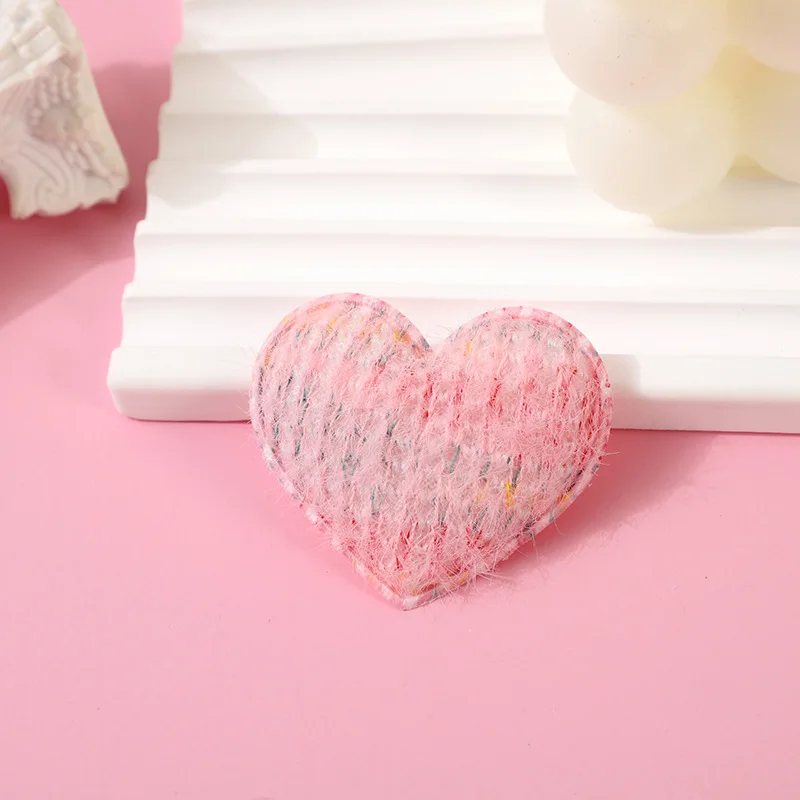 30 Stück 4,5 cm große, gepolsterte Häkelherz-Applikationen für DIY-Haarspangen-Zubehör, Kleidung, Kopfbedeckungen, Taschendekoration, Patches – Detail 9
