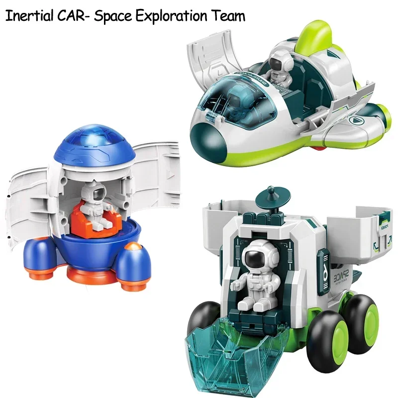 Inertia Car Space Plastic Model Cars Children's Toys Deformation Rocket Spacecraft Kid's Space Exploration Vehicle Gift for Boys