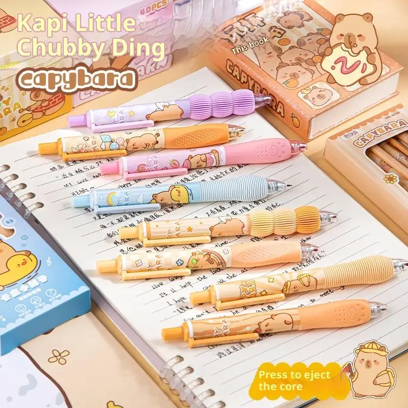 4 pezzi simpatico cartone animato capibara penna gel ad asciugatura rapida penna neutra studente bambini scuola scrittura studente forniture di cancelleria regali